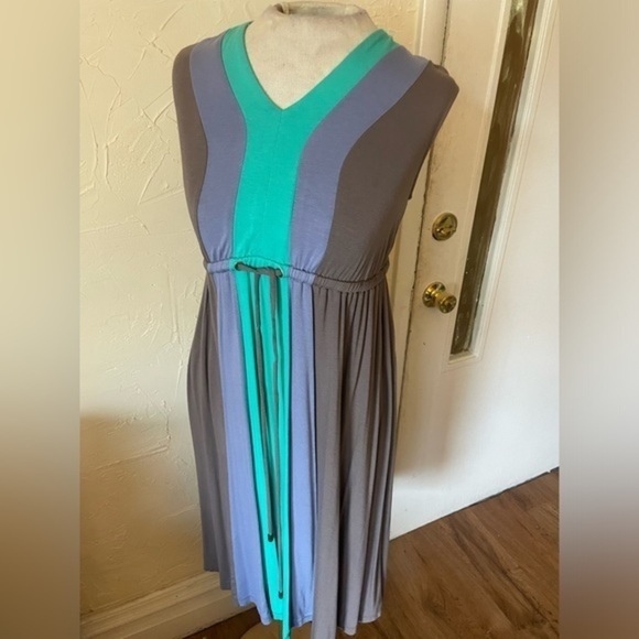 Liz Lange Dresses & Skirts - Liz Lange Boho Tri-Color Green Gray Purple Midi Knee Length Maternity Dress -S-